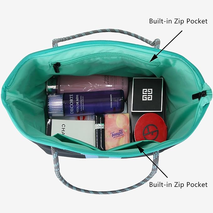 QOGiR Neoprene Multipurpose Beach Bag Tote with Inner Zipper Pocket … … … …