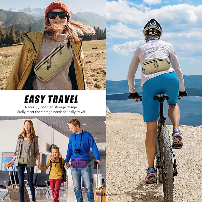 Travel Passport Holder - RFID Blocking Travel Pouch Money Belt Airtag Passport Wallet for Men, Women