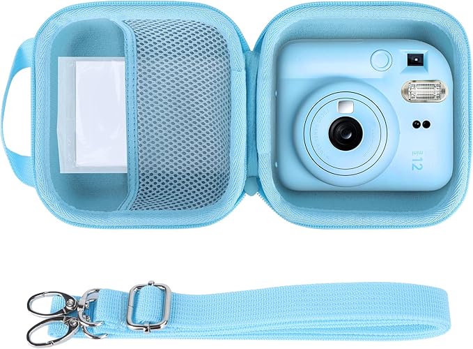 Storage Case Compatible with Fujifilm Mini 12/11 Instant Camera (Pastel Blue Case)