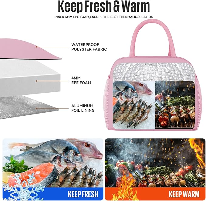 Lunch Bag Women/Men Lunch Box Women/Men (pink)