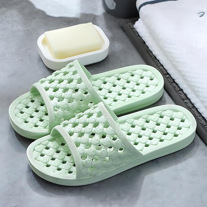 AYYDMY Shower Shoes Quick Drying Slippers for Women Men, Non Slip House Shoes Cushioned Thick Sole Bathroom Slippers Indoor Outdoor Soft Platform Sandals for Living Room College Dorm Beach SPA Gym Pool
