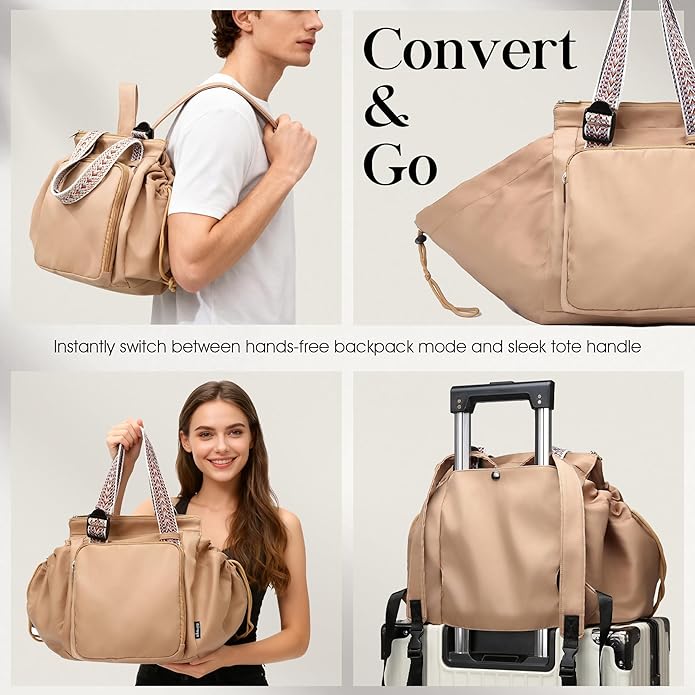 Everyday Bag Tote for Women, Spacious Diaper Bag with 16 Pockets, Durable Travel Bag, Sleek Work Shoulder Bag | 16 Pockets Org, Lay-Flat Design, 3-in-1 Versatility, Work & Travel Tote, Water-Resistant, Lightweight