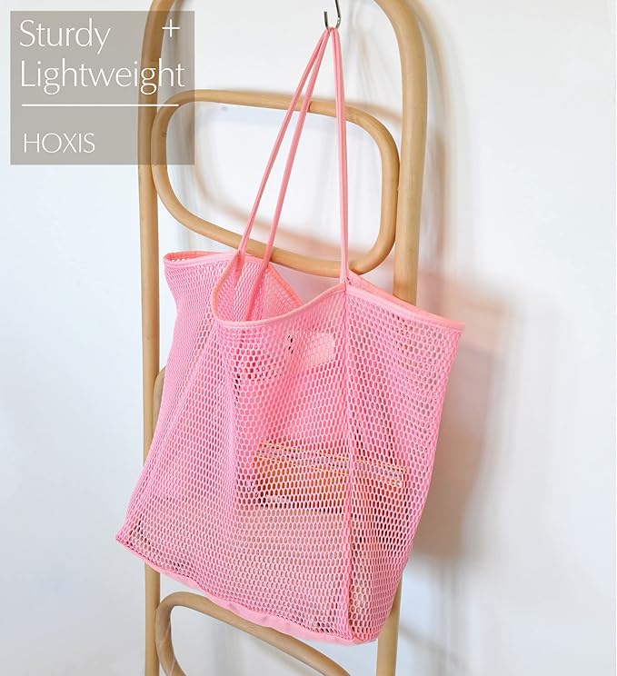 HOXIS Mesh Beach Tote Womens Shoulder Handbag