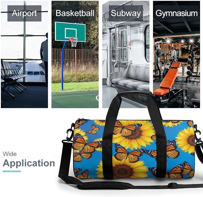 Large Capacity Carry On Weekender Overnight Bag Butterfly (151) Beach Swim Bags Men Women Duffle Bag for Travel, Sports
