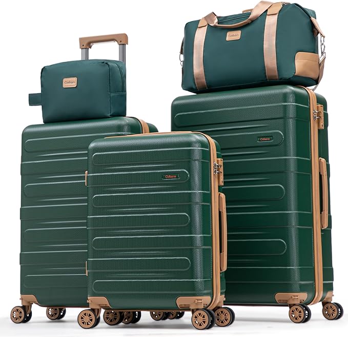 Luggage Sets 5 Piece Durable Suitcase Set with Spinner Wheels, Hard Shell Carry on Luggage with TSA Lock, Large Checked Travel Suitcases for Men and Women