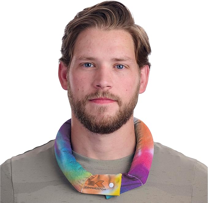 KOOLGATOR Evaporative Cooling Neck Wrap – Reusable Neck Cooler with Long Lasting Relief During Hot Weather Activities, Sports, & Outdoor Work, Tie Dye, 1 Pack