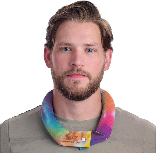 KOOLGATOR Evaporative Cooling Neck Wrap – Reusable Neck Cooler with Long Lasting Relief During Hot Weather Activities, Sports, & Outdoor Work, Tie Dye, 1 Pack