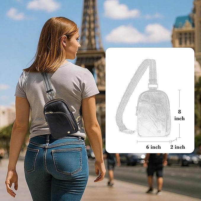 Haytijoe RFID Anti-Theft Sling Bag for Women, Small Crossbody Travel Purse with Locking Zippers, Lightweight Everyday Bag