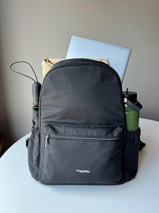 Baggallini Securtex Anti-Theft Laptop Backpack, Black