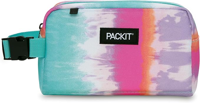 PackIt Freezable Snack Box, Tie Dye Sorbet, Built with ECOFREEZE Technology, Collapsible, Reusable, Zip Closure with Buckle Handle, Great for All Ages and Fresh Snacks on the go (Pack of 12)