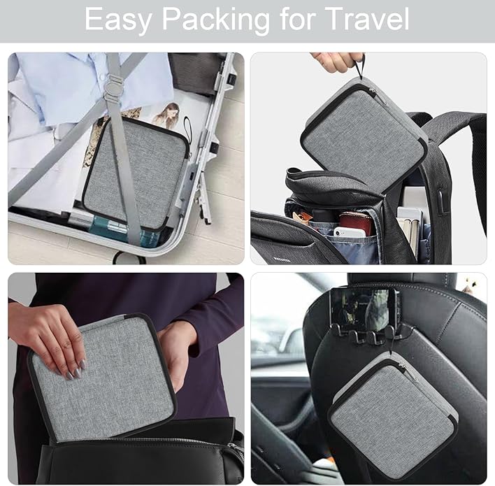 Bukere Travel Sunglasses Organizer Glasses Case, 3 Adjustable Slot for Multiple Eyeglasses, Hard Eyewear Box for Men Women