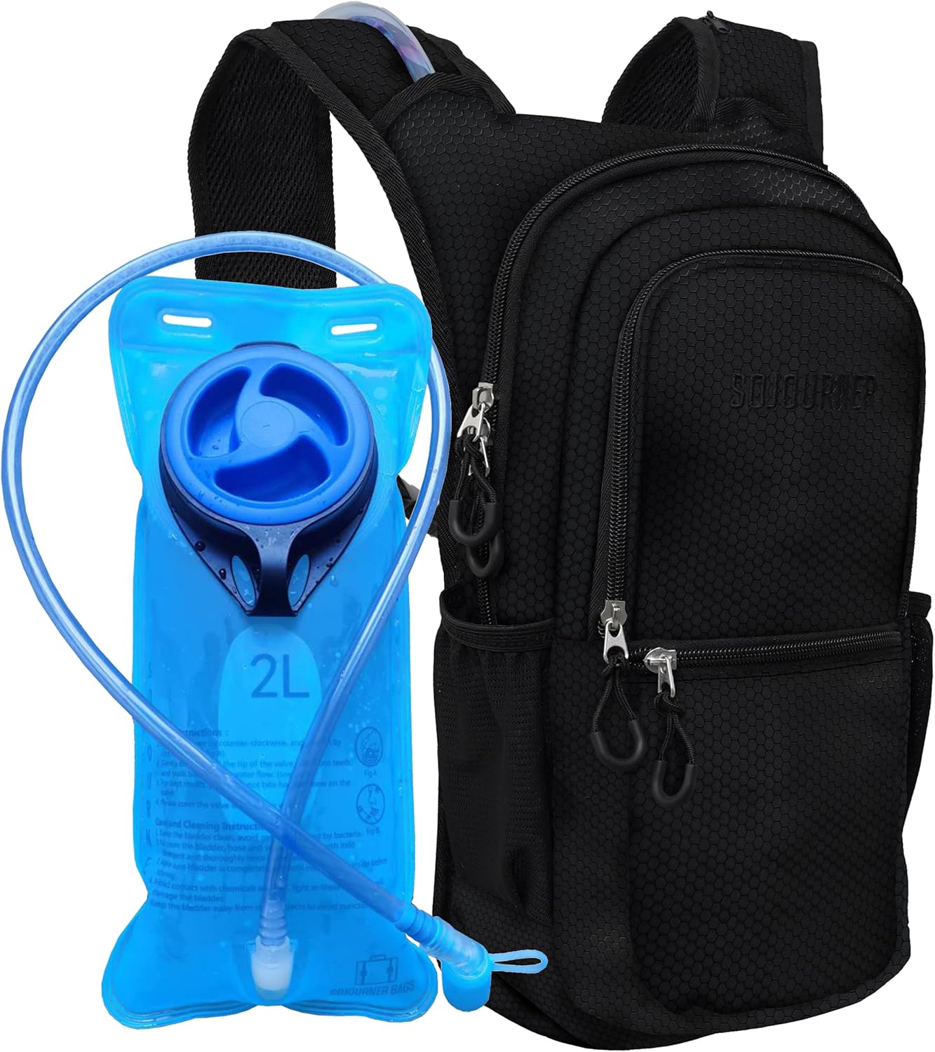 Sojourner Hydration Pack, Hydration Backpack - Water Backpack with 2l Hydration Bladder, Festival Essential - Rave Hydration Pack Hydropack Hydro for Hiking, Running, Biking, Festival Gear