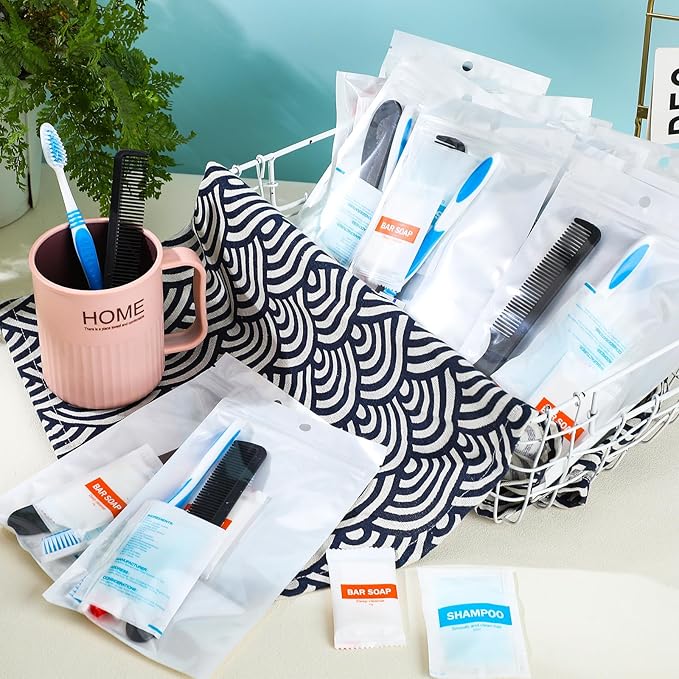 240 Pcs Personal Hygiene for Homeless in Bulk, Personal Hygiene Kit Basic Disposable Toiletry Homeless Care Package Supplies for Women Men Travel Charity, 48 Kit
