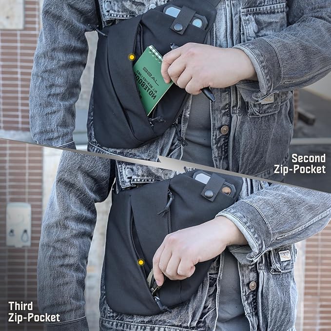 WYNEX Tactical Crossbody Sling Bag,Concealed Carry Bag for Men Women,Anti Theft Crossbody Bags, CCW Bags EDC Carry
