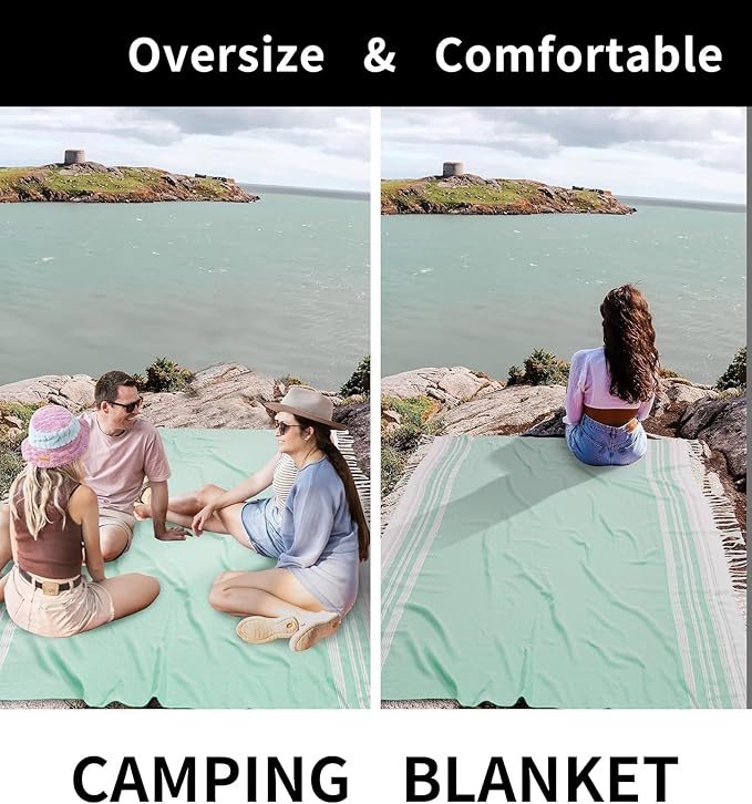 Genovega Large Throw Blanket Yoga Blanket Turkish Beach Towel Women Birthday Ideas Mother Day Grandma Grandmother Wife Sister Girlfriend Her Female Boss Teacher Appreciation Thank You Retirement