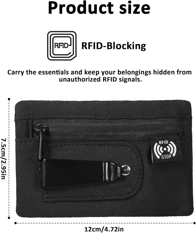Travel Wallet Rfid Blocking Pouch Proof Wallet Boot Wallets Carry Proof Wallets Compact Hidden Travel Belt with Credit Card Slots for Everyday Carry International Travels Outdoor Activities
