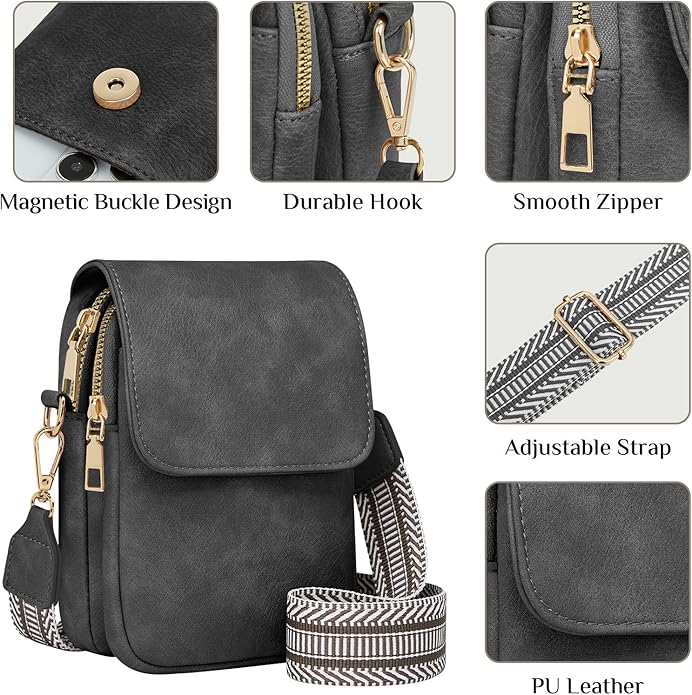 Fashion Small Crossbody Bags for Women Trendy Designer Cell Phone Purses Wallets with Card Holder Anti Theft Travel