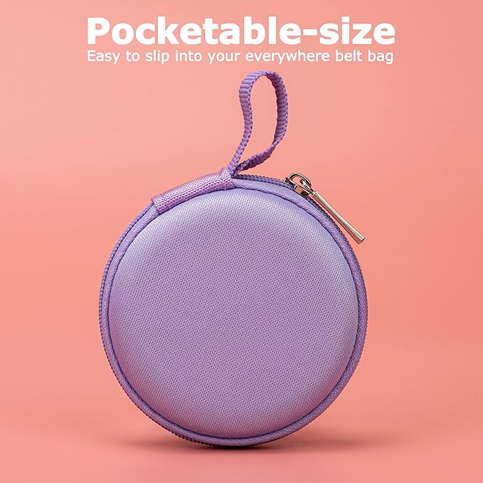 Ginsco Mini-Portable Hard Shell Earbuds Case for Apple EarPods Headphones USB-C Wired Ear Buds/Samsung Galaxy Wired Earbuds, Travel Case for Earphones Earplugs (1, Purple)
