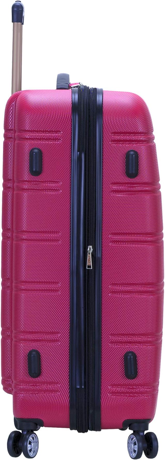 Rockland Melbourne Hardside Expandable Spinner Wheel Luggage, Magenta, 3-Piece Set (20/24/28)