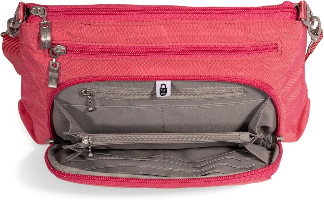 Baggallini Original Everyday 11x7.5 Crossbody Bags Rfid Protected Lightweight Nylon Zippered Travel Purse
