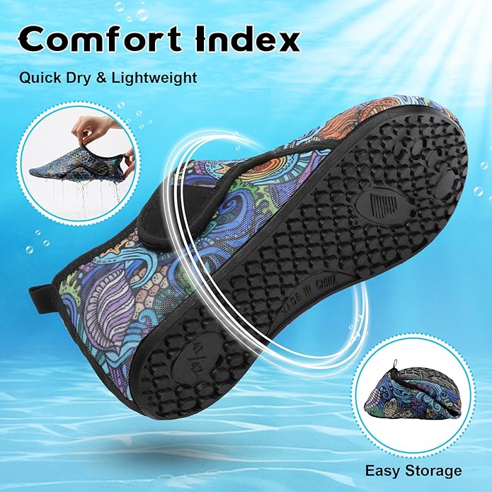 Scurtain Barefoot Water Shoes for Women Men Beach Swim Aqua Socks Summer Quick-Dry Sandals Slippers