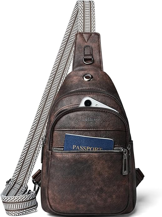 Sling Bag For Women Faux Leather Small Casual Daypack Backpack Fanny Pack Crossbody Chest Bags Purse