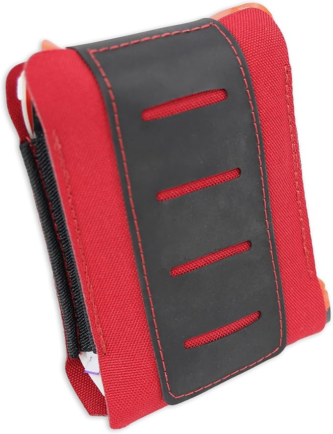 Lightning X LXPBW Wallet Trauma Kit – Slim EDC Pocket First Aid for Bleeding Control - RED Fully Stocked Kit