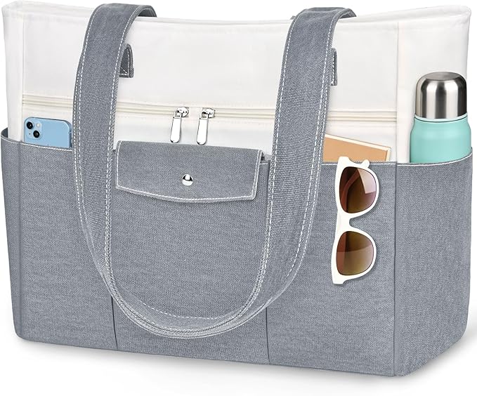 Beach Bags for Women Large Canvas Beach Tote with Zipper Wet Pocket, Waterproof Foldable Swim Pool Travel Tote Bags