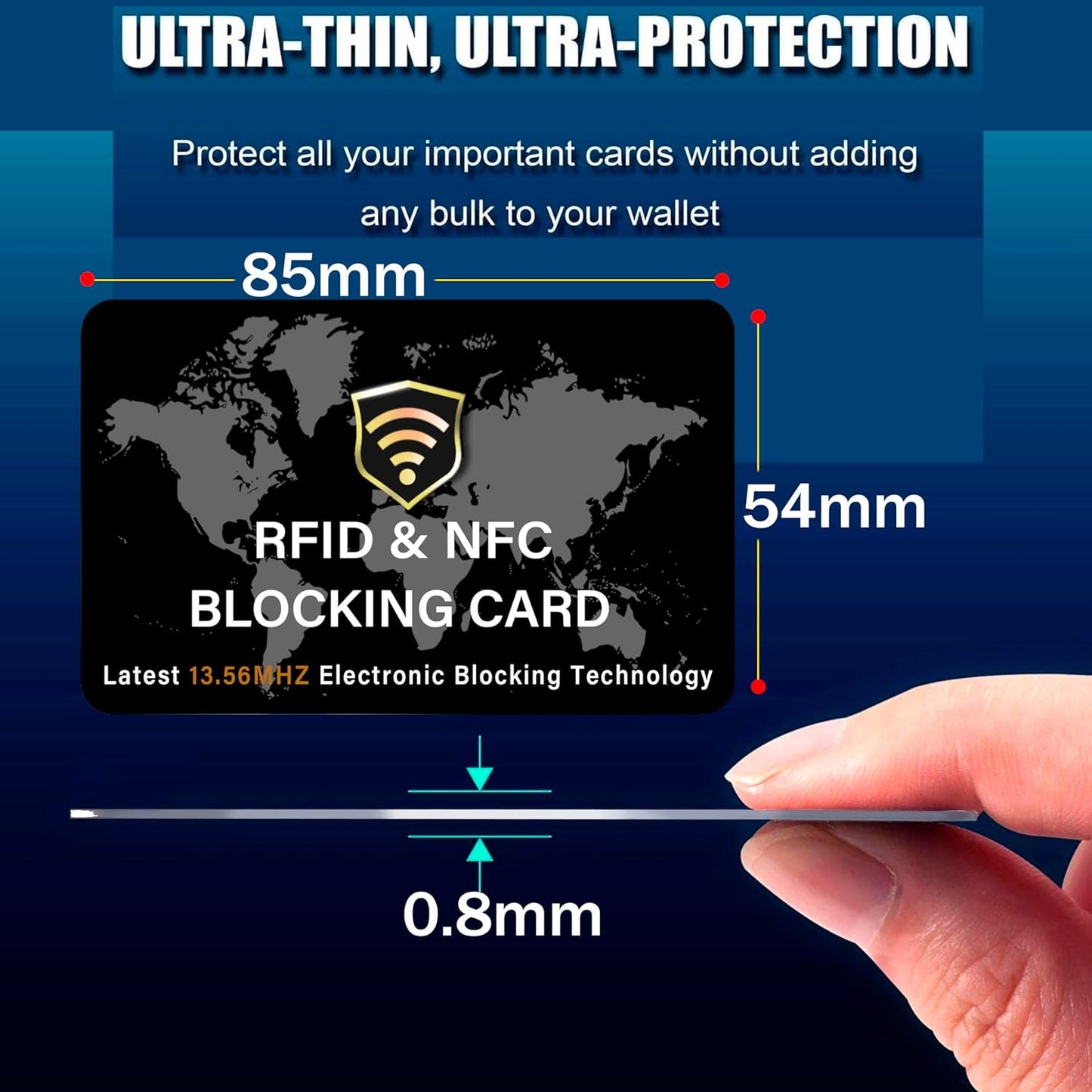 SaiTech IT 10 Pack RFID Blocking Card NFC Contactless Debit/Credit Card ATM Passport Protector ideal for Men & women slim with World map design perfectly fit in wallet(Black), White