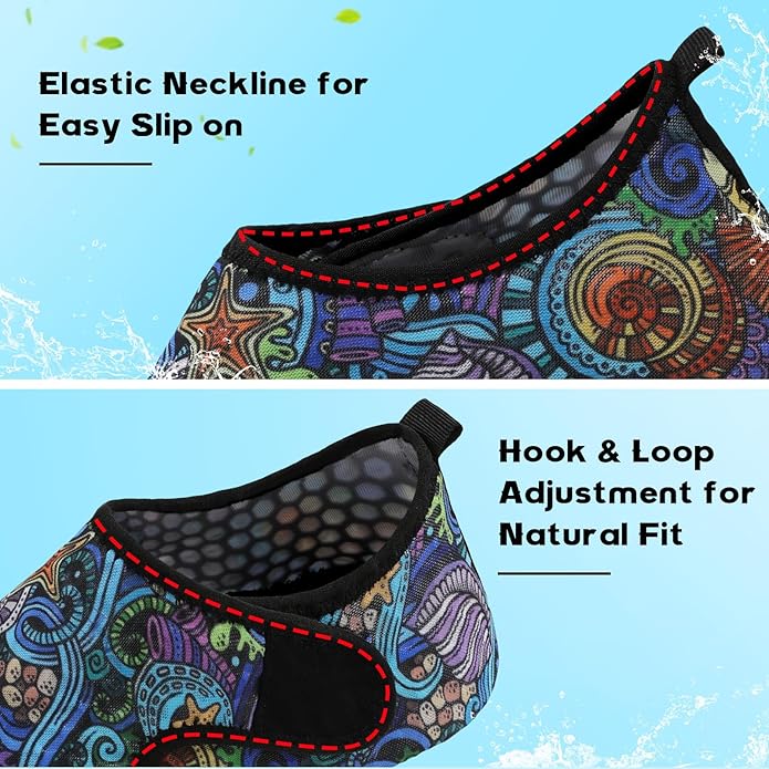 Scurtain Barefoot Water Shoes for Women Men Beach Swim Aqua Socks Summer Quick-Dry Sandals Slippers