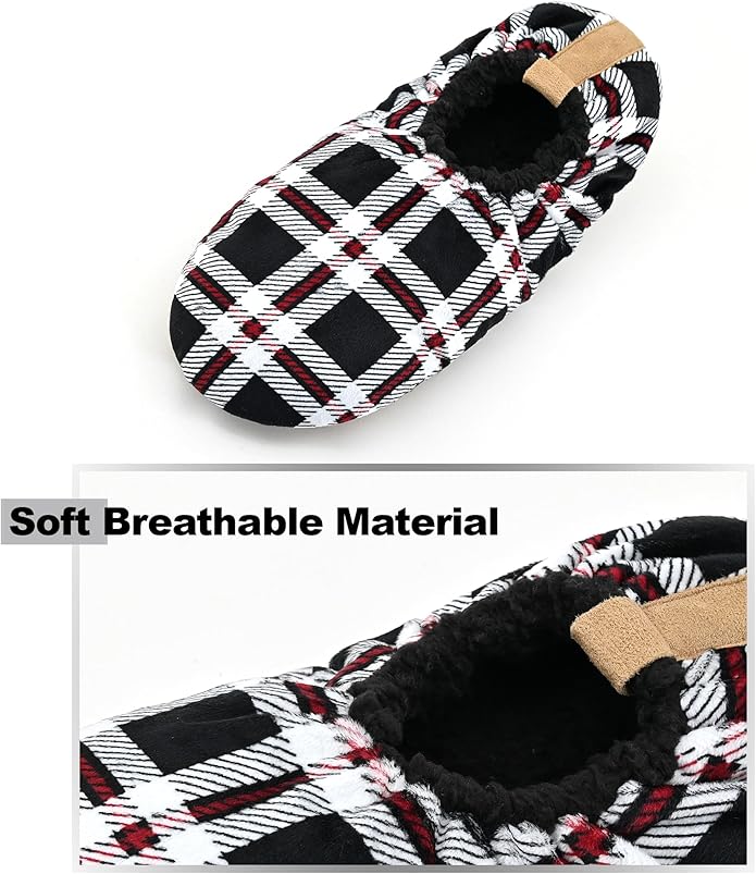 Keyela Mens Slipper Socks With Non Skid Bottoms, Warm Slipper Socks With Grippers For Men, Fuzzy House Slippers