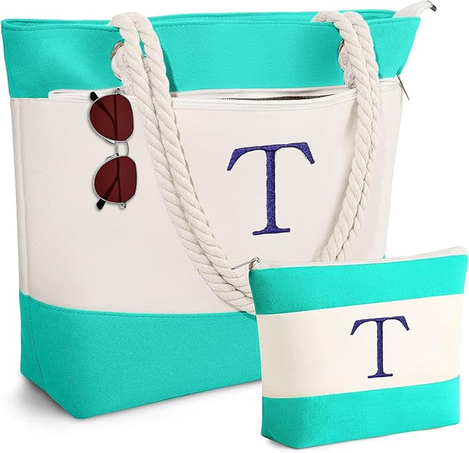 YOOLIFE Beach Bags for Women - Travel Canvas Beach Tote, Pool Waterproof Bag, Travel Essentials, Gifts for Women Birthday
