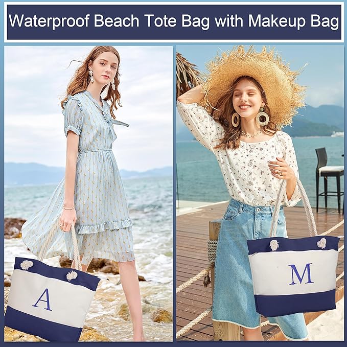YOOLIFE Beach Bags for Women - Travel Canvas Beach Tote, Pool Waterproof Bag, Travel Essentials, Gifts for Women Birthday