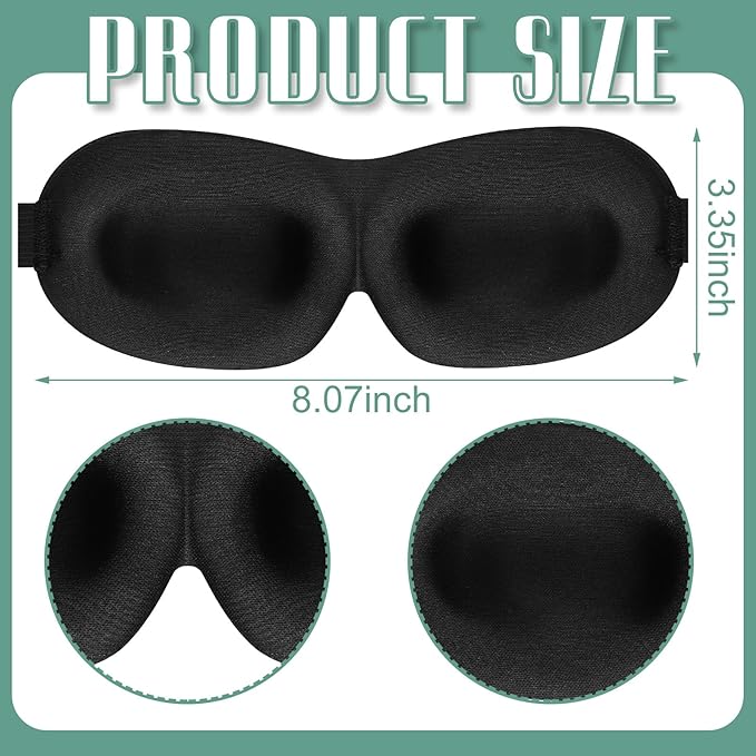 Bencailor 8 Pcs Sleep Eye Mask for Men Women Side Sleeper Eyes Blackout 3D Eye Cover for Sleep with Adjustable Strap Colorful Night Blindfold Eyes Shade for Travel Gifts(Medium,Classic Colors)