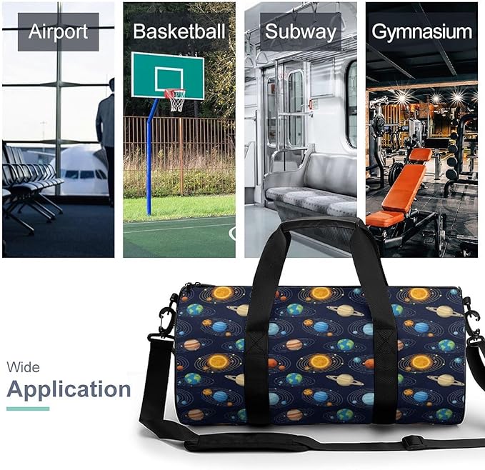 Overnight Weekender Travel Bag Planet Gym Sports Travel Workout Bag Basketball Football Weekender Bags