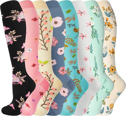 bropite Compression Socks for Women & Men 8 Pairs Circulation-Compression Socks 20-30 mmhg-Best for Running,Nurse,Travel,Yoga