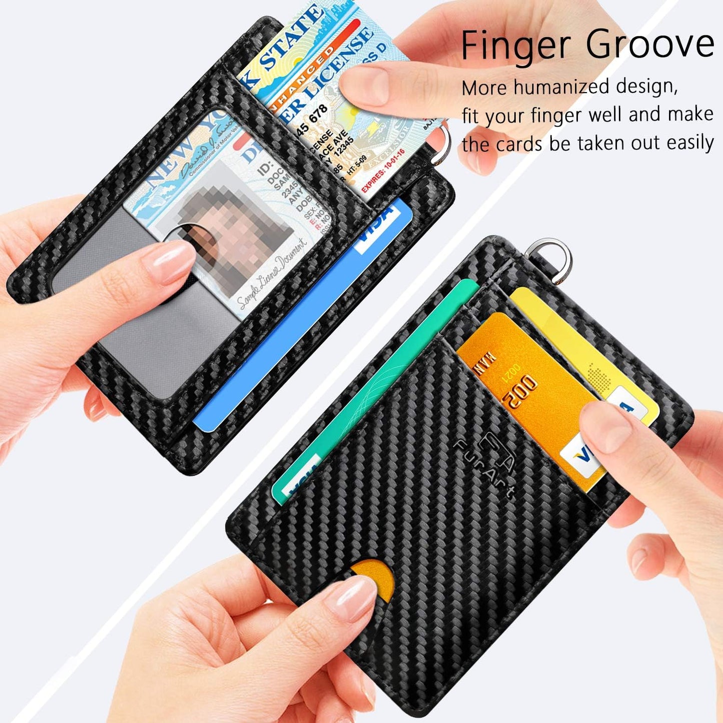 FurArt Slim Minimalist Wallet, Front Pocket Wallets, RFID Blocking, Credit Card Holder for Men & Women