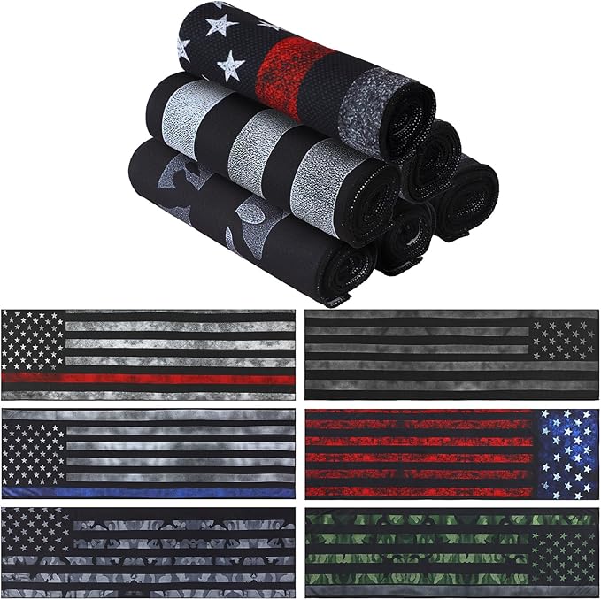 12 Pcs Flag Baseball Cooling Towels Bulk for Neck and Face 40" x 12" Sweat Towels for Hot Weather Ice Breathable Soft Chilly Cooling Towel Microfiber Workout Rags for Gym Yoga Sport Running