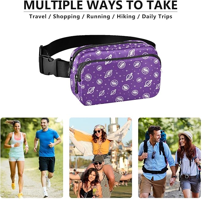 Kawaii Universe Planet Fanny Pack for Women Men Water Resistant Fashion Waist Packs with Adjustable Strap Belt Bag for Travel Workout Jogging Hiking 21219265