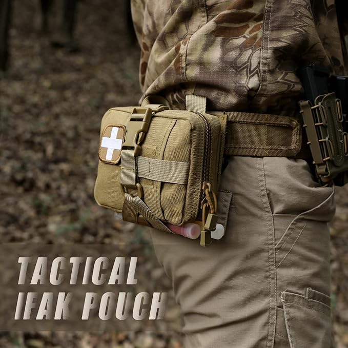 LIVANS Tactical IFAK Pouch, Rip Away Molle First Aid Bag Tear-Away Medical Pouch Emergency EMT Bag for Travel Outdoor Hiking(Pouch Only, First Aid Kits NOT Included)
