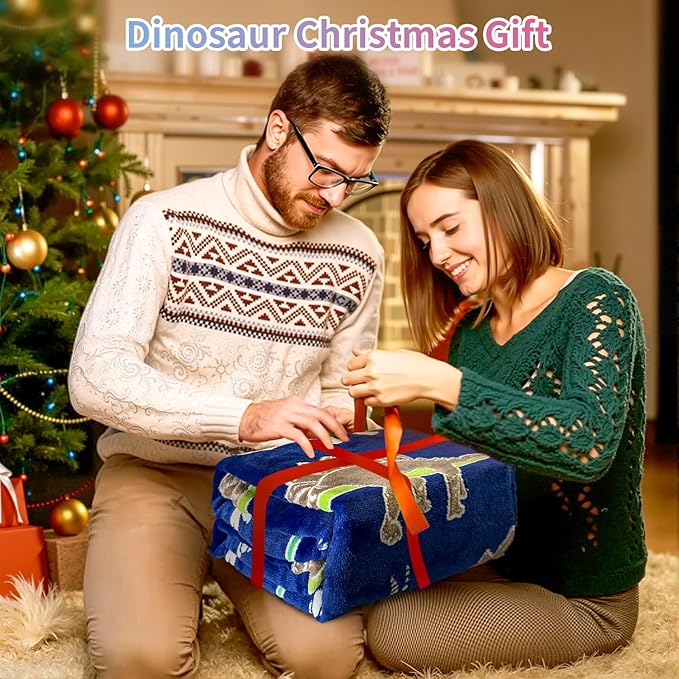 Dinosaur Blanket for Boys, Dinosaur Glow in The Dark Blanket for Kids/Toddler/Baby, Soft Fleece Blankets and Throw, Birthday 50"x 60"