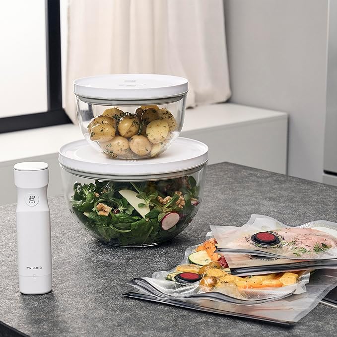 ZWILLING Fresh & Save BOWLS 9-pc Glass Vacuum Bowl Starter Set