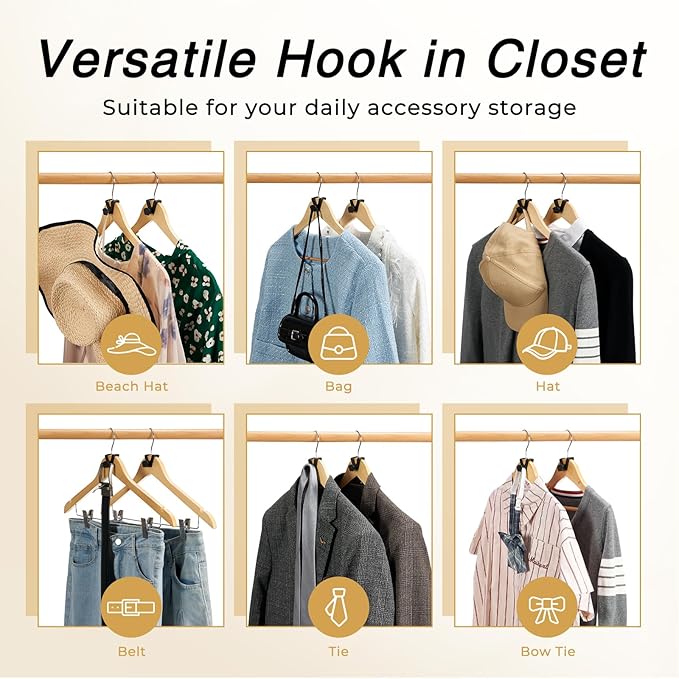 HOUSE DAY Space Saving Hangers 100 Pack, Clothes Hanger Connector Hooks, Heavy Duty Closet Space Saver, Small Space Solutions, Cascading Dorm Room Closet Organizer and Storage - Black