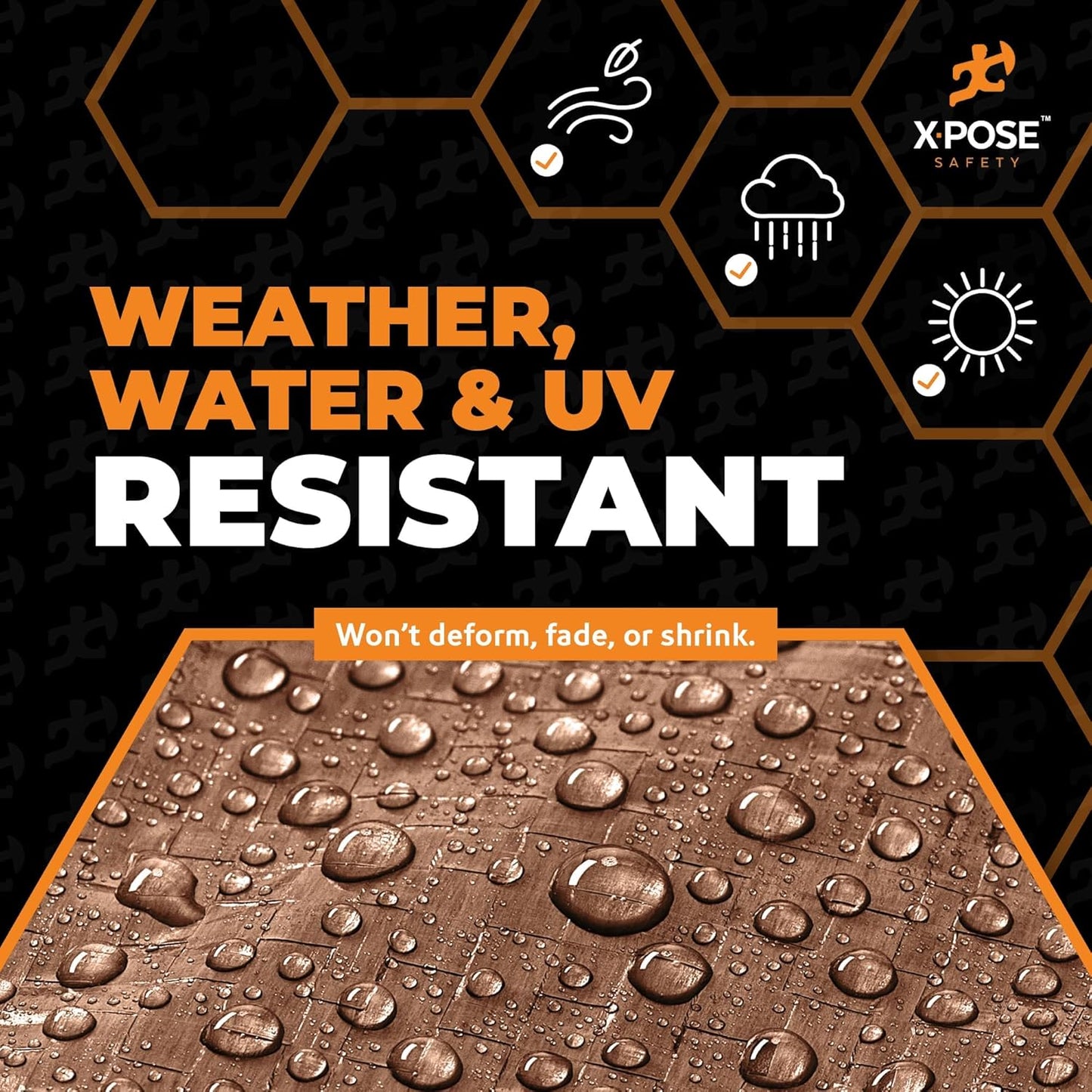 Multipurpose Protective Cover Brown Poly Tarp 10' x 15' - Durable, Water Resistant, Weather Resistant - 5 Mil Thick Polyethylene - by Xpose Safety