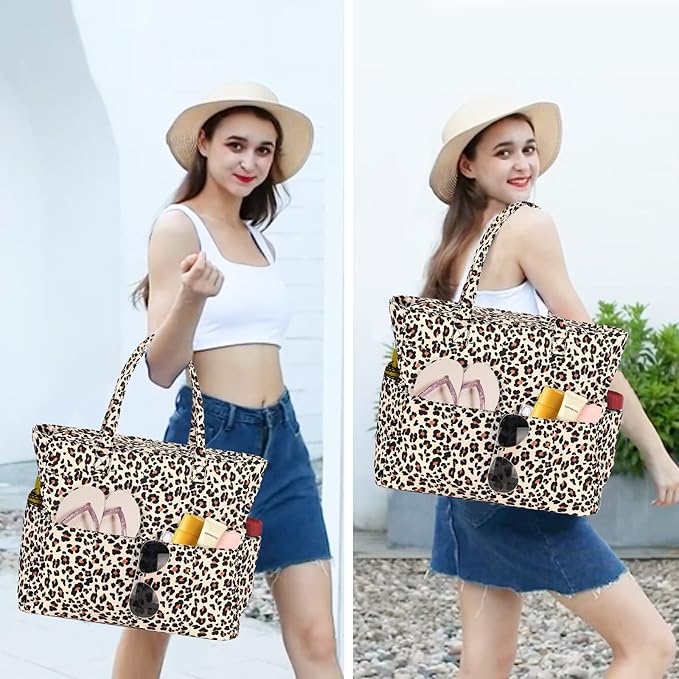 Bluboon Beach Bags for Women, Large Waterproof Tote Bag With Wet Compartment for Pool Weekender Travel Gym