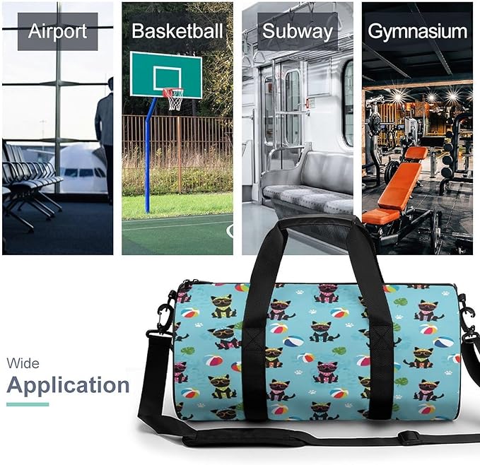 Overnight Weekender Travel Bag Black Dog Pinscher Pool Gym Sports Travel Workout Bag Basketball Football Weekender Bags