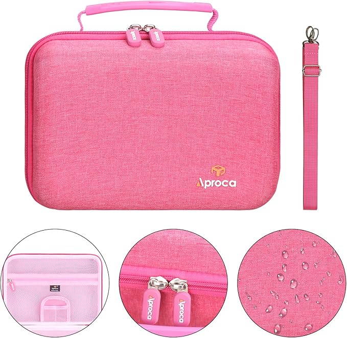 Aproca Camera Case for Canon EOS Rebel T7, R50, R6 Mark II, R100, R50 V, R8, T6, R10, SL3, R5 Mark II, 5D Mark IV, R7, 90D, R5, T100 Camera, Lens, Tripod with 4 DIY Dividers and a Shoulder Strap-Pink