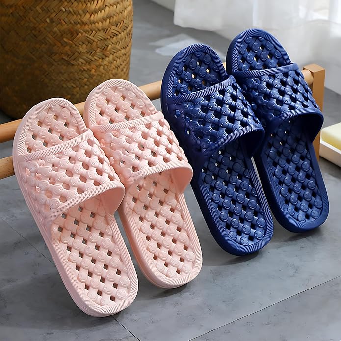 AYYDMY Shower Shoes Quick Drying Slippers for Women Men, Non Slip House Shoes Cushioned Thick Sole Bathroom Slippers Indoor Outdoor Soft Platform Sandals for Living Room College Dorm Beach SPA Gym Pool