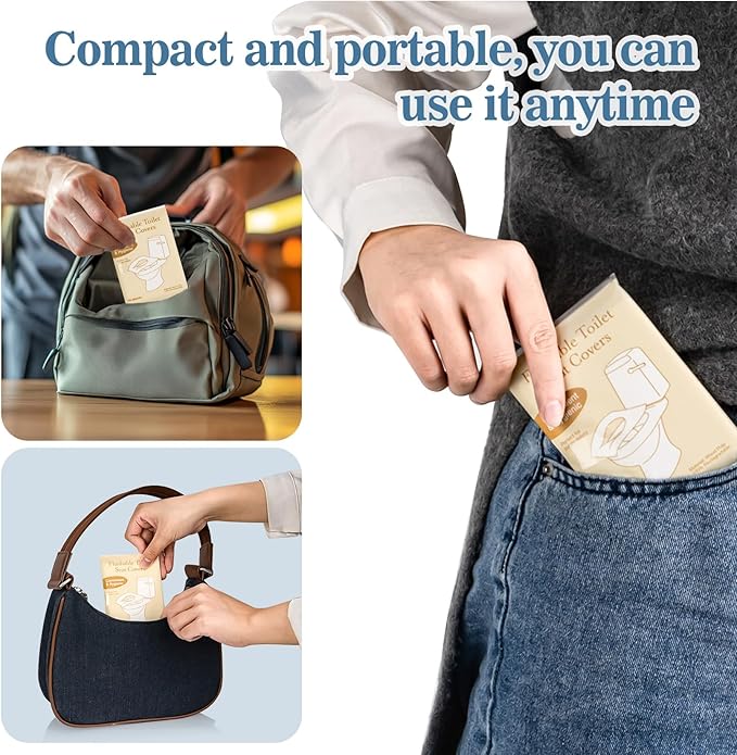 Toilet Seat Covers Disposable Flushable - 10 Pack Portable Travel Toilet Seat Cover, Individually Wrapped Potty Training Covers for Women, Mini Purse Size for Airplane Hotel Camping Bathroom