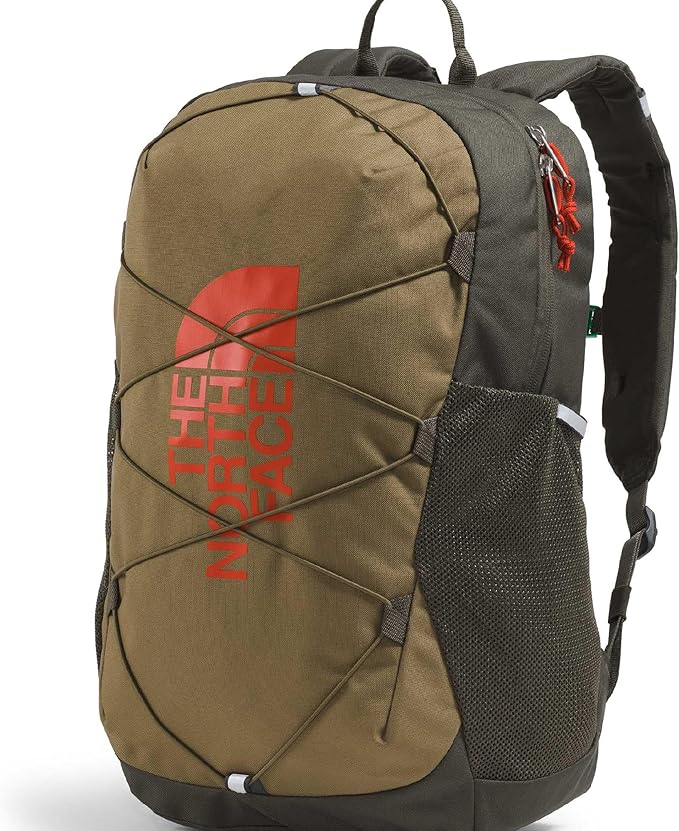 The North Face Kids' Court Jester Backpack - Water-Repellent Travel Bag, Spacious Main Compartment, for Tweens/Young Teens, Cedar/New Taupe Green/Lava Red, One Size